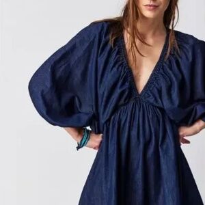 Free People Portia Denim Mini Dress